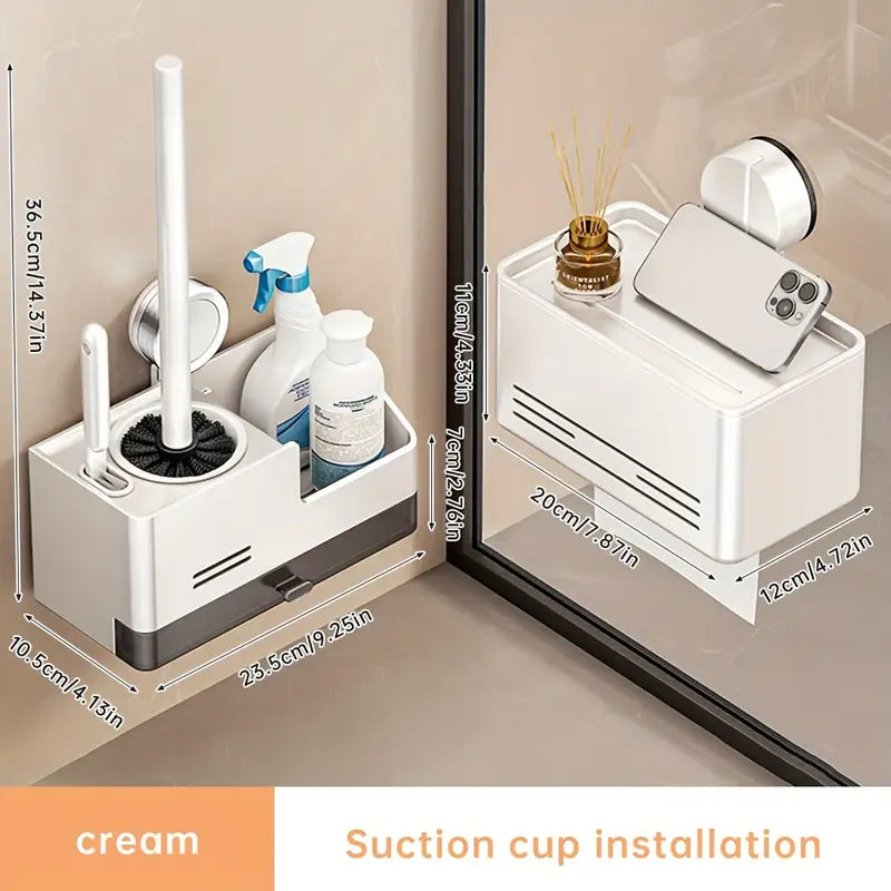 1pc Musurjoy Toilet Brush Holder with Suction Cup Mount
