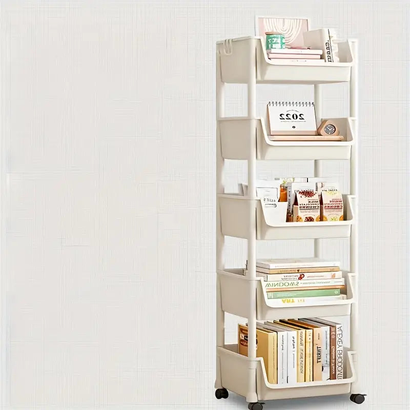 4-TierDouble Rolling Storage Cart with Wheels