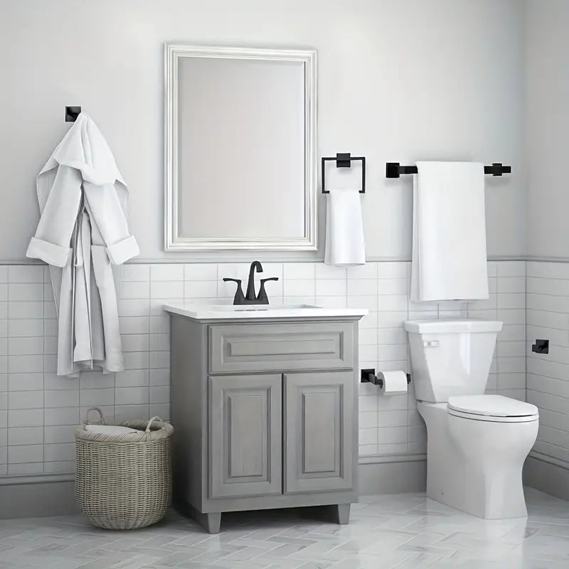 Black 304 Stainless Steel Towel Bar Set
