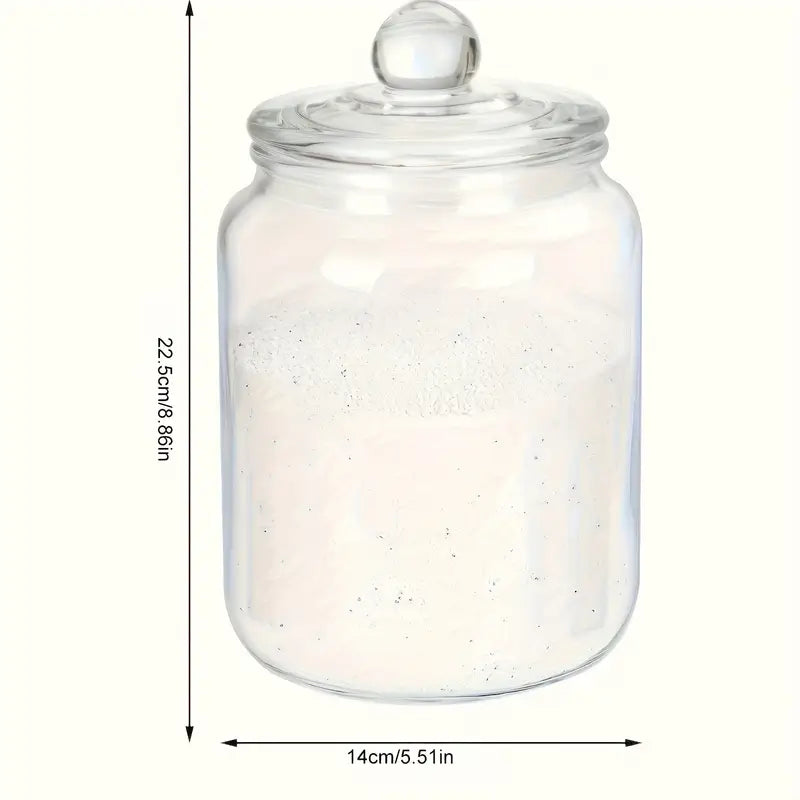 4pcs 2L Transparent Glass Laundry Jar Set