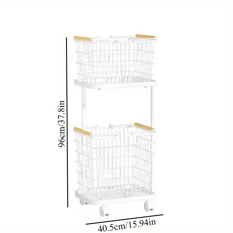 3pcs Heavy-Duty Laundry Basket and Wagon Set