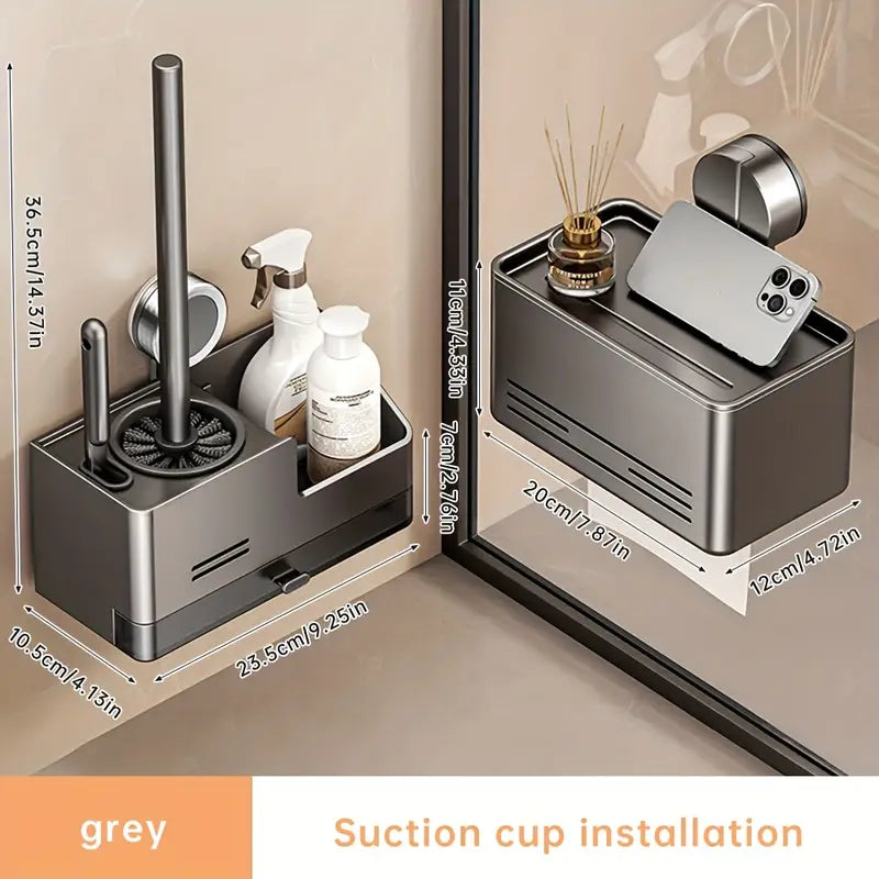 1pc Musurjoy Toilet Brush Holder with Suction Cup Mount