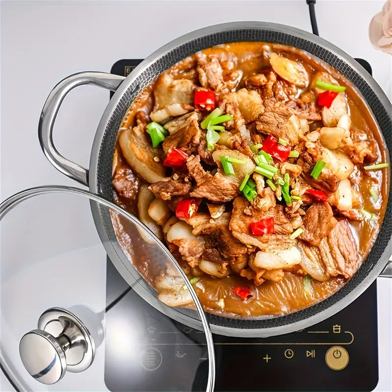 Non-Stick Double-Layer Stainless Steel Honeycomb Grill Pan