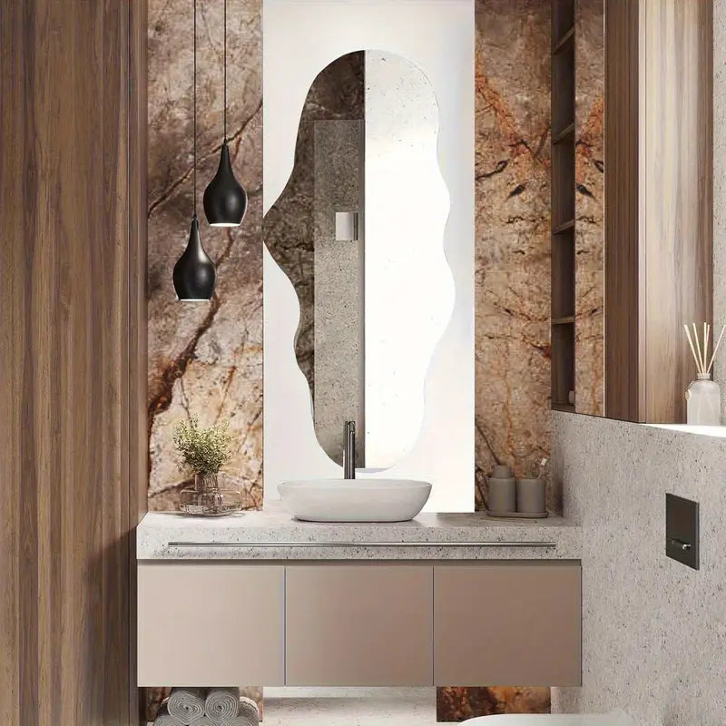Asymmetric Acrylic Self-Adhesive Wall Mirror