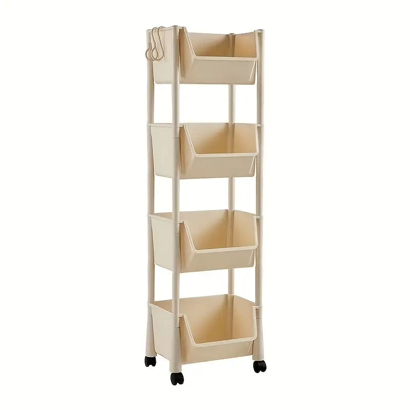 4-TierDouble Rolling Storage Cart with Wheels
