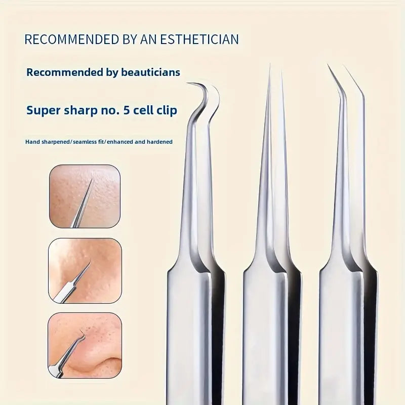 Professional-grade stainless steel beauty tool set