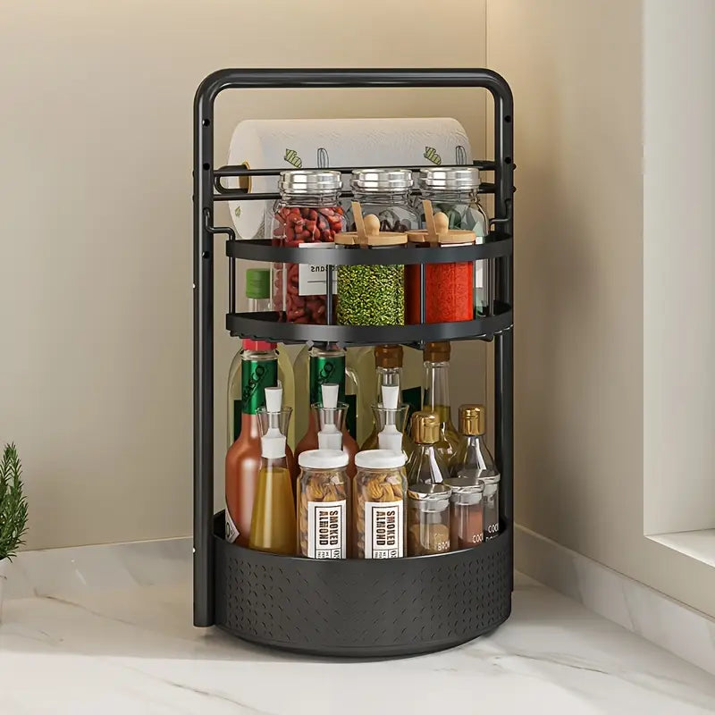 1pc Multifunctional Spice Rack with Paper Towel Holder