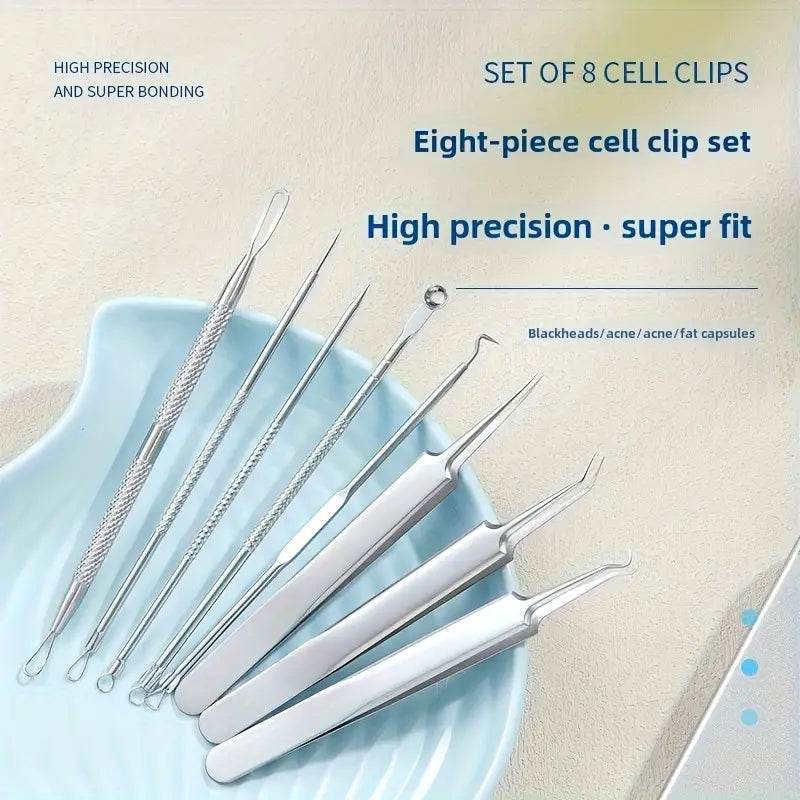 Professional-grade stainless steel beauty tool set