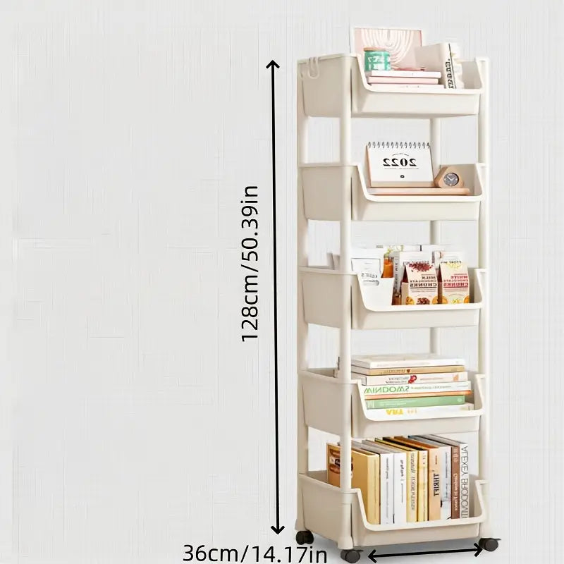 4-TierDouble Rolling Storage Cart with Wheels