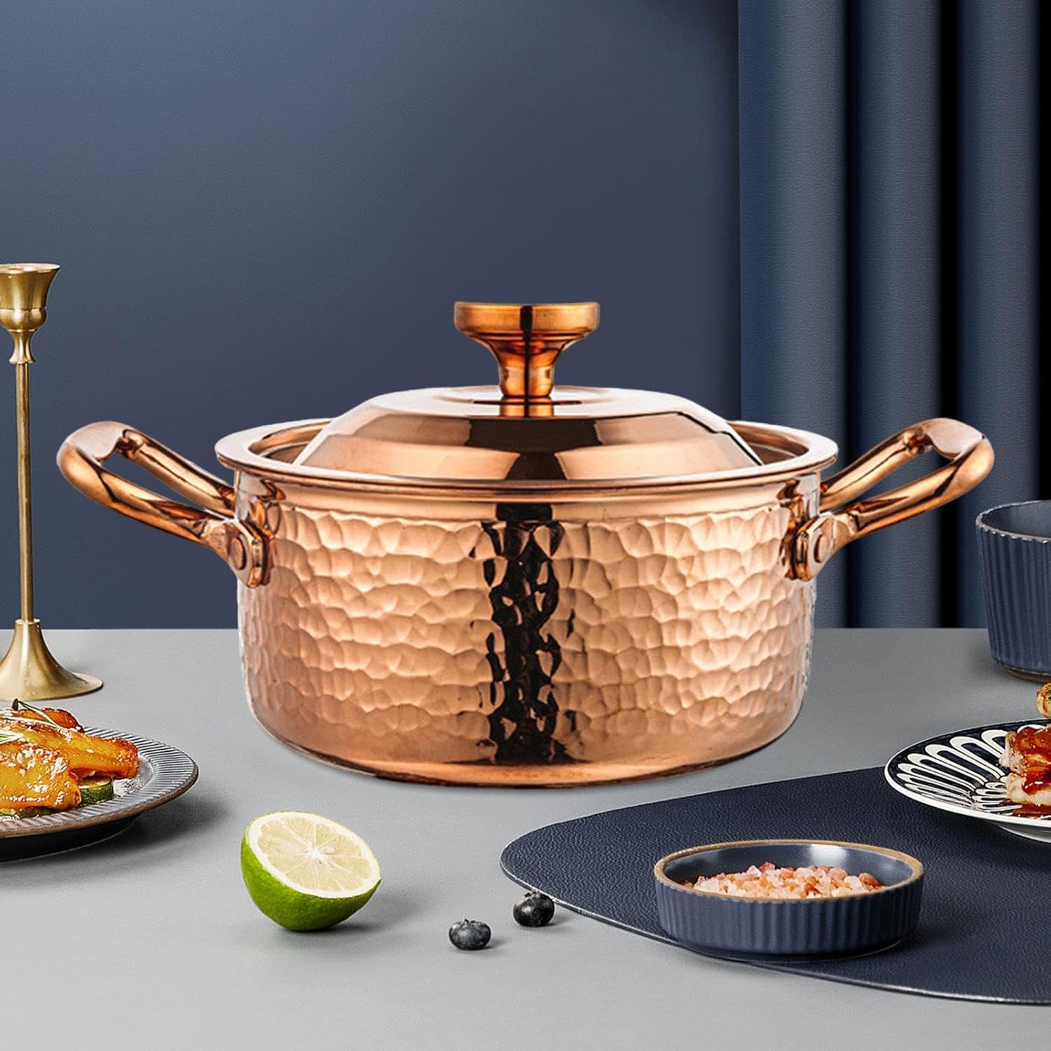 Stainless Steel Hot Pot with Cover Chafing Dish for Picnic