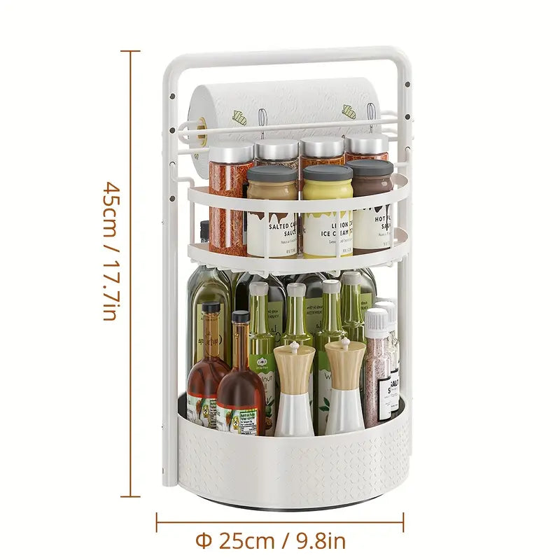 1pc Multifunctional Spice Rack with Paper Towel Holder