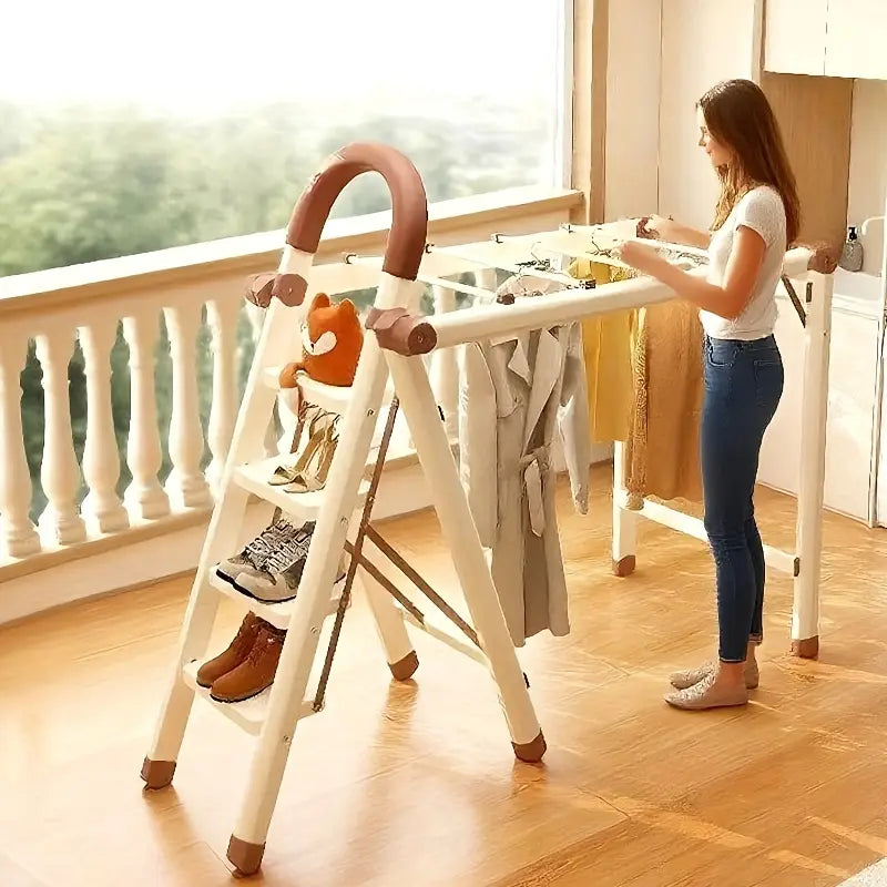 1pc Four Step Clothes Drying Rack Folding Ladder