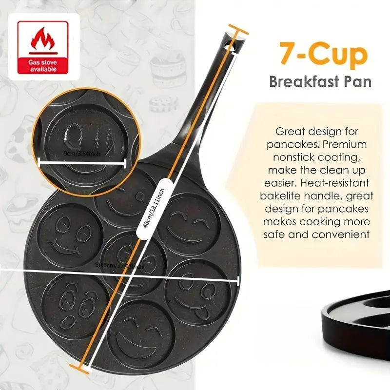 7-Cup Non-Stick Pancake Pan with Floral Mold
