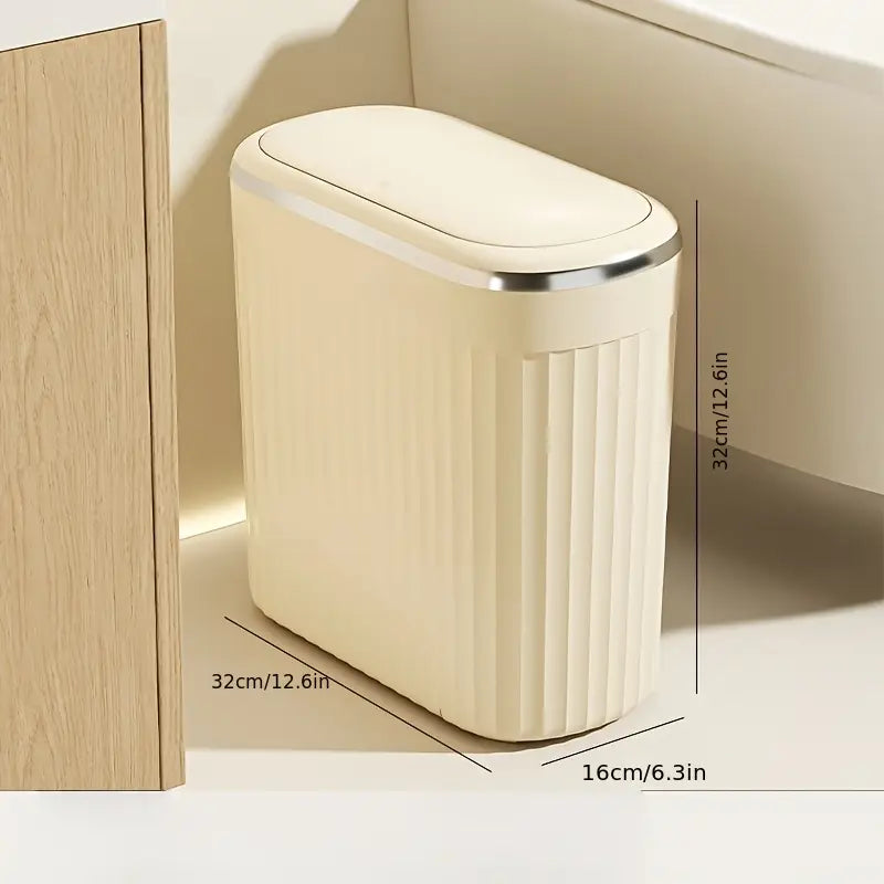 Modern White Large Rectangular Automatic Lid & Hands