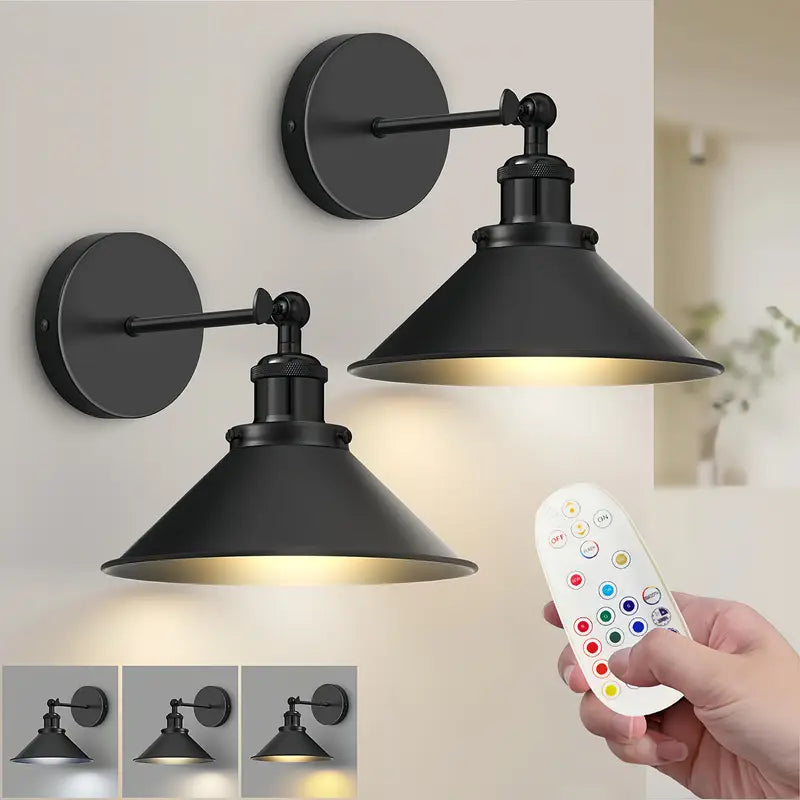 Battery Powered Wall Lights 2pcs Set,