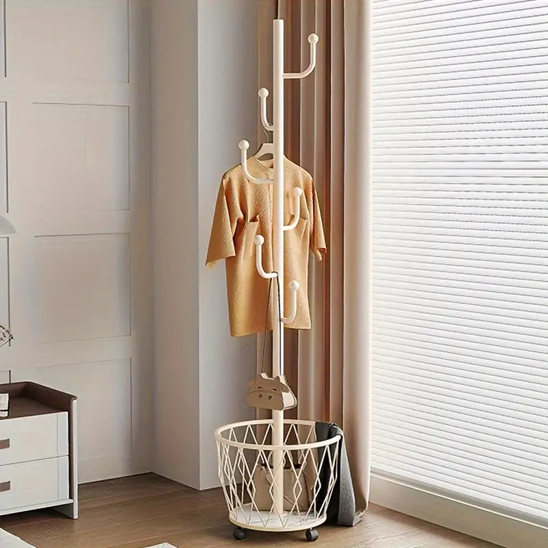Creamy luxury floor coat rack, modern minimalist style