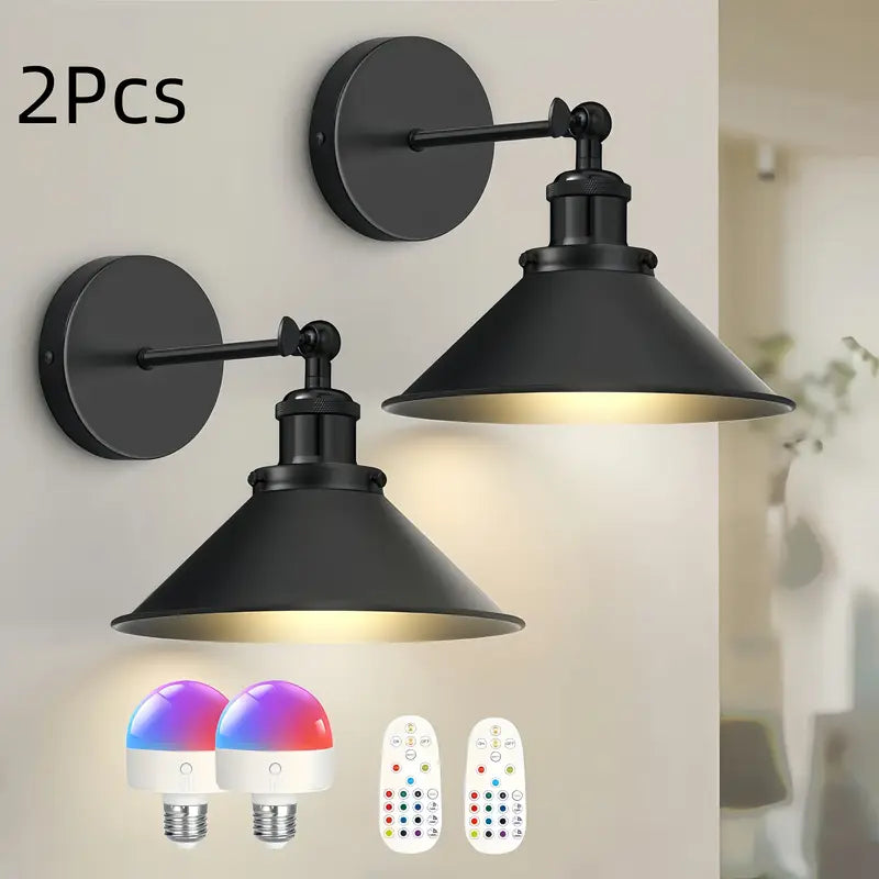 Battery Powered Wall Lights 2pcs Set,