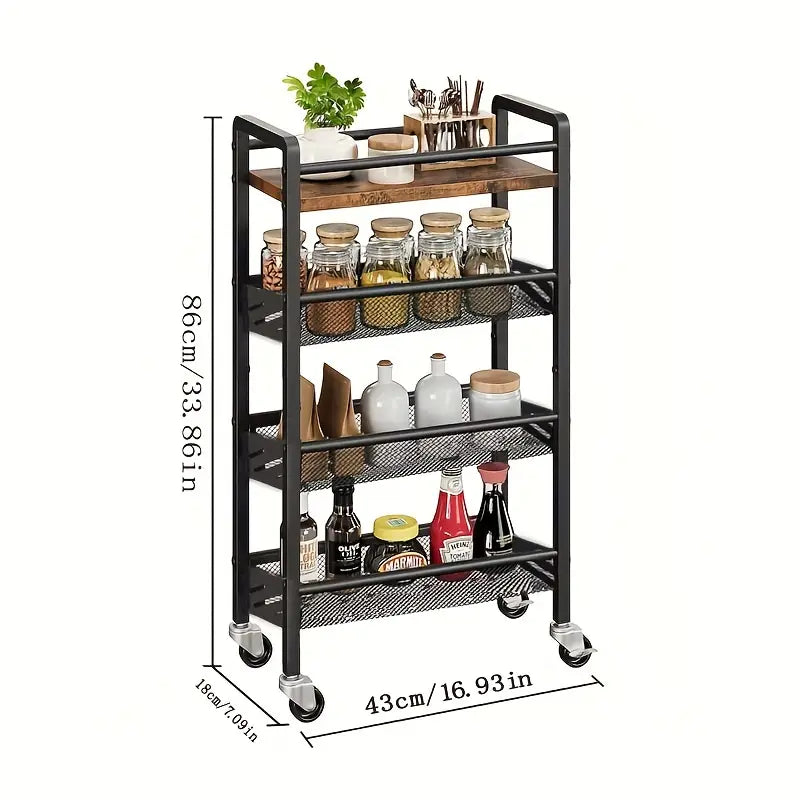 Kitchen Storage Trolley with Wheels
