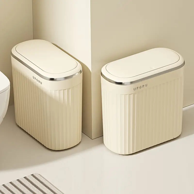 Modern White Large Rectangular Automatic Lid & Hands