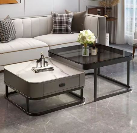 Luxury Square, Modern Design Top and Glass, Living Room