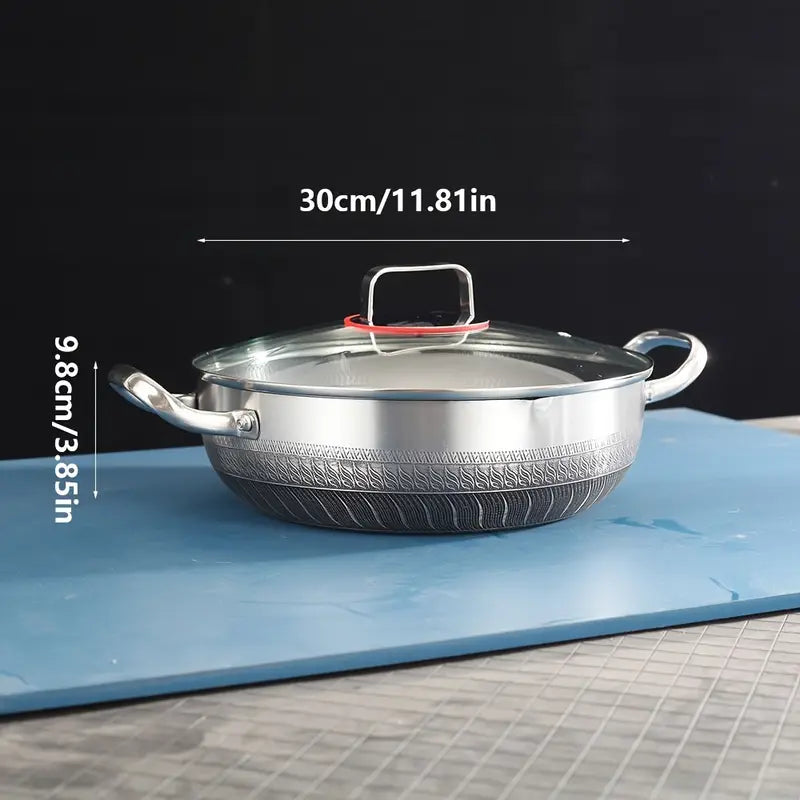 5pcs double ear double-sided honeycomb frying pan