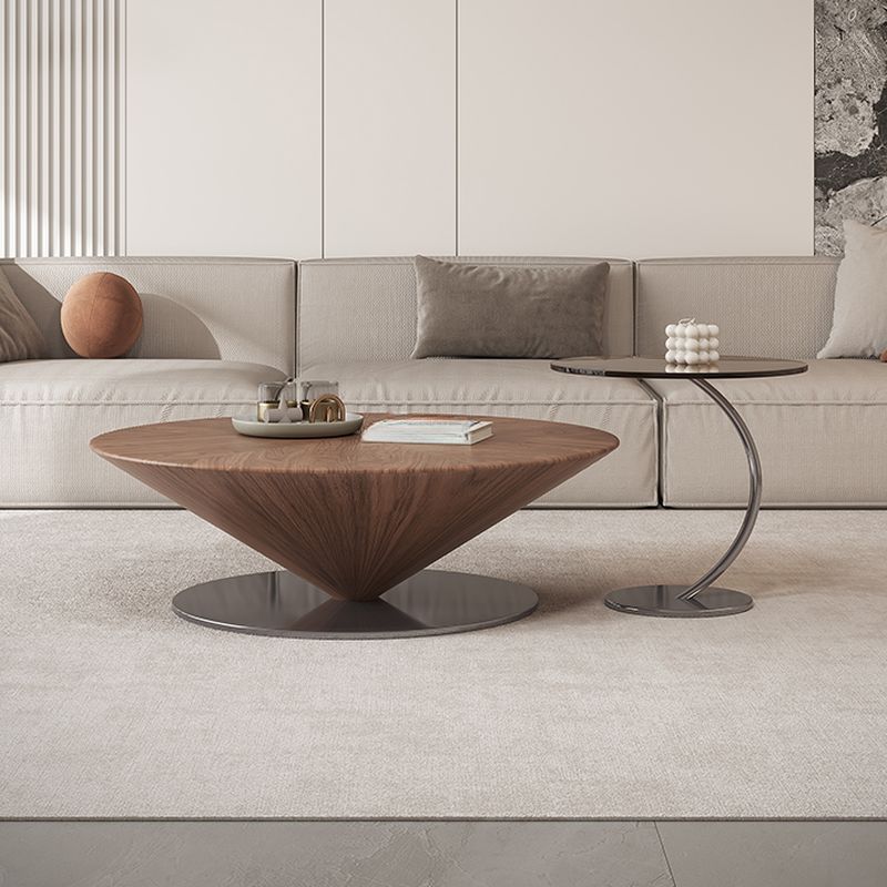 Rounded Walnut Accent Table