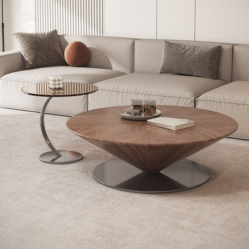 Rounded Walnut Accent Table