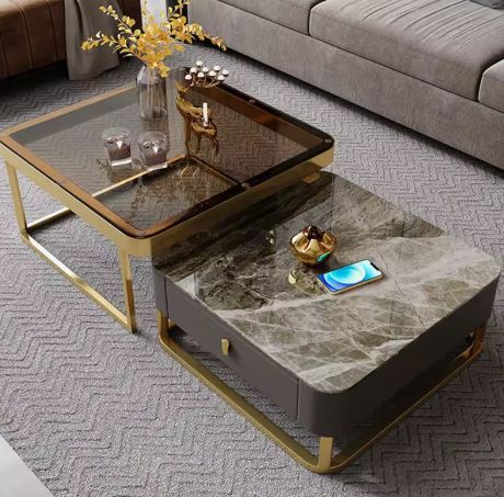 Luxury Square, Modern Design Top and Glass, Living Room