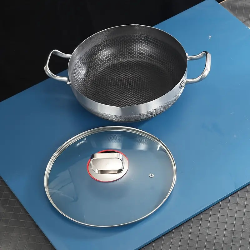 5pcs double ear double-sided honeycomb frying pan