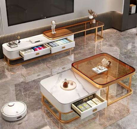 Luxury Square, Modern Design Top and Glass, Living Room