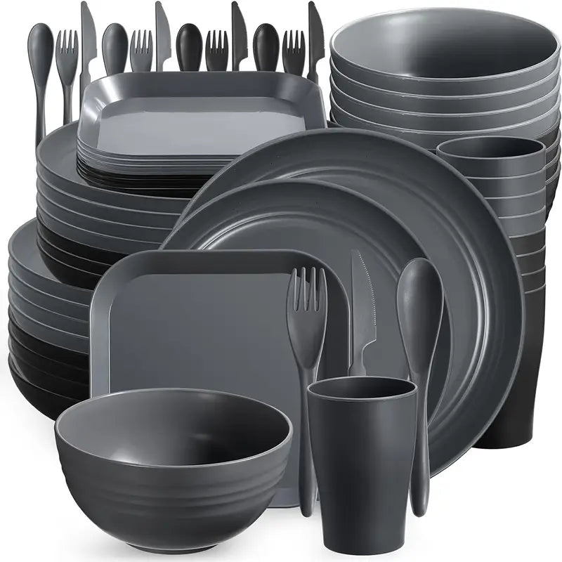 Fanser 64pcs Unbreakable Dinnerware Set
