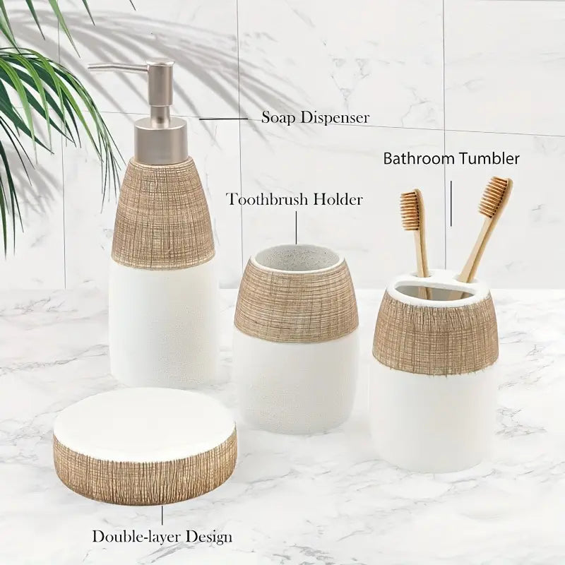 White Background Toilet Lotion Bottle Soap Dish Ceramic Bathroom