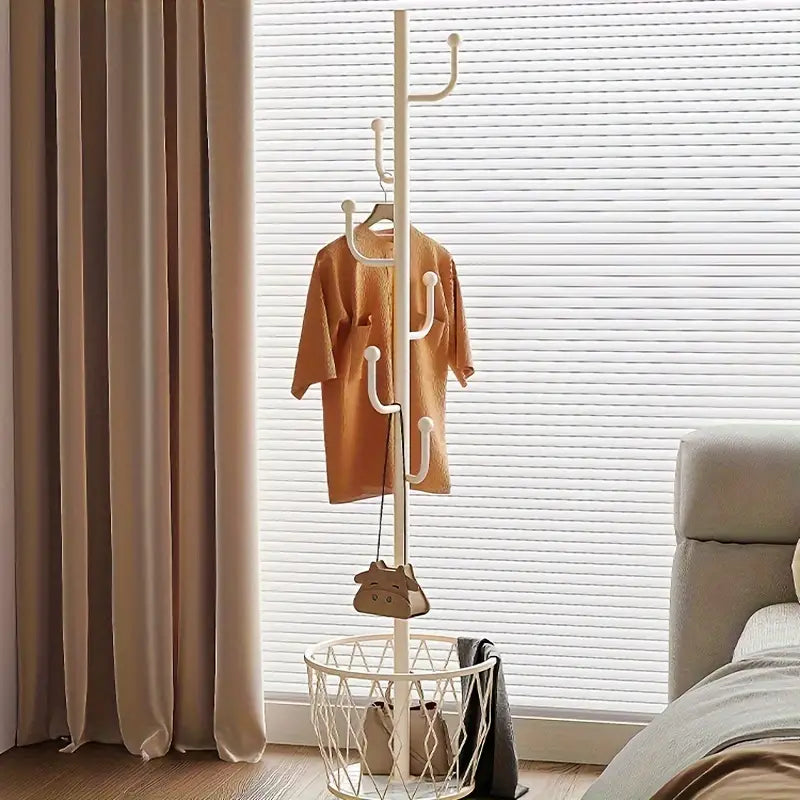 Creamy luxury floor coat rack, modern minimalist style
