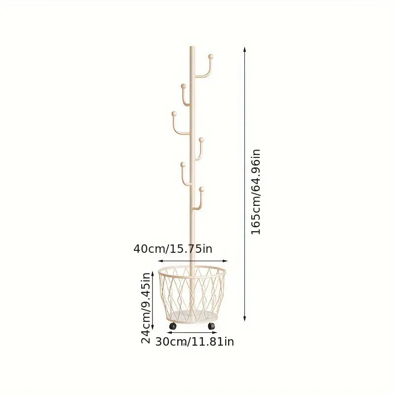 Creamy luxury floor coat rack, modern minimalist style