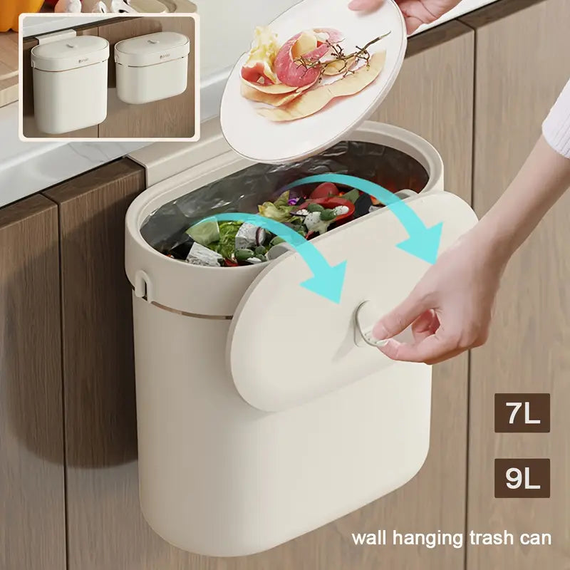 7L/9L Large Capacity Wall-Mounted Kitchen Trash Can