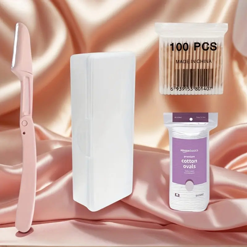 Professional Eyebrow Tweezing Kit with 100 Swabs