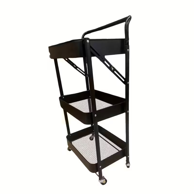 Versatile Rolling Storage Cart With Wheels - Carbon Steel