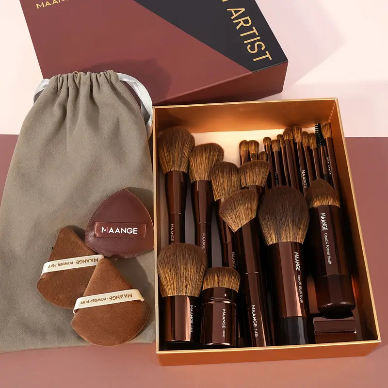 MAANGE 22pcs Aluminum Tube Makeup Brush