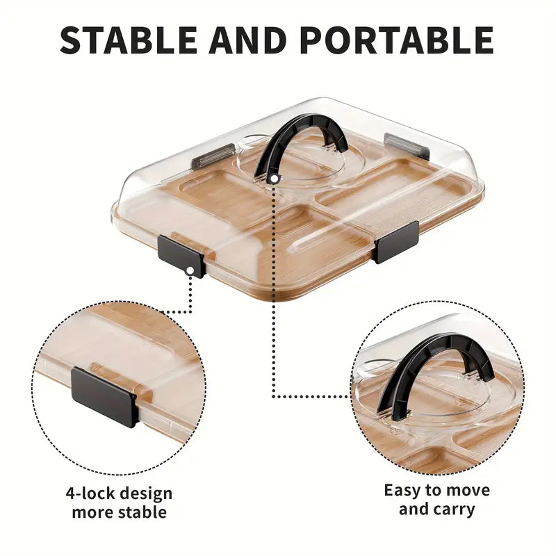 Bamboo Charcuterie Board Set with Handle