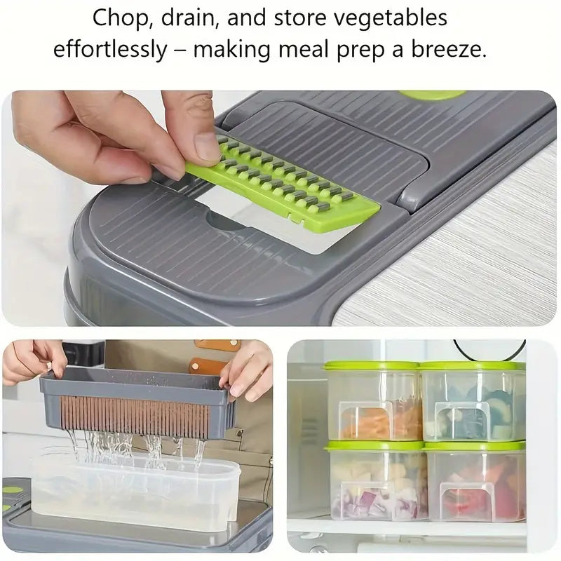 21pcs Multifunctional Vegetable Prep Station Set with Hand Protector