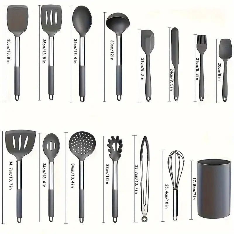 15pcs Premium Silicone Kitchen Utensil Set