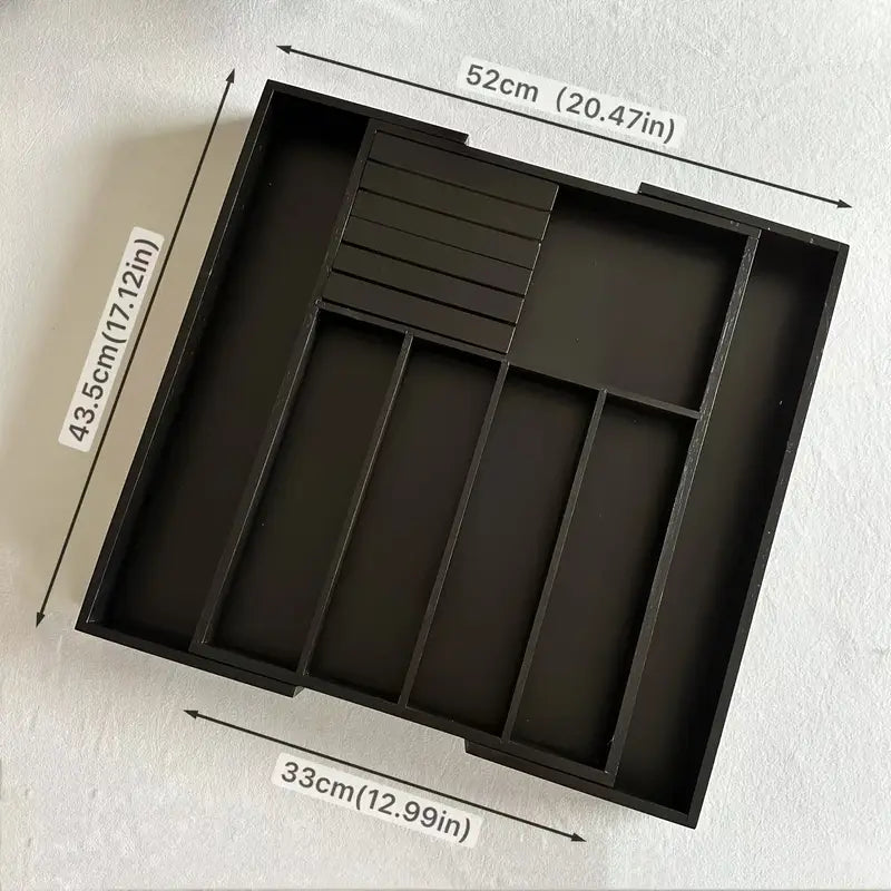 Expandable Bamboo Drawer Storage Box for Cutlery Holder