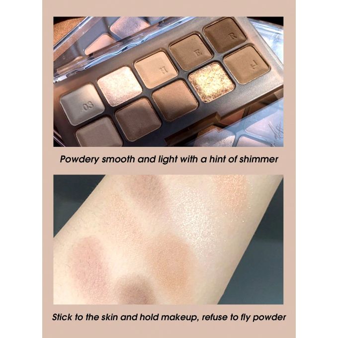 SHEIN 10 Colors Long Lasting Eye Shadow, Matte And Shimmer