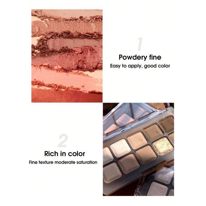 SHEIN 10 Colors Long Lasting Eye Shadow, Matte And Shimmer