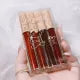 4pcs/set Velvet Matte Lip Gloss Moisturizing Long Lasting Lip Balm Set Dark Tint Waterproof Lip Gloss