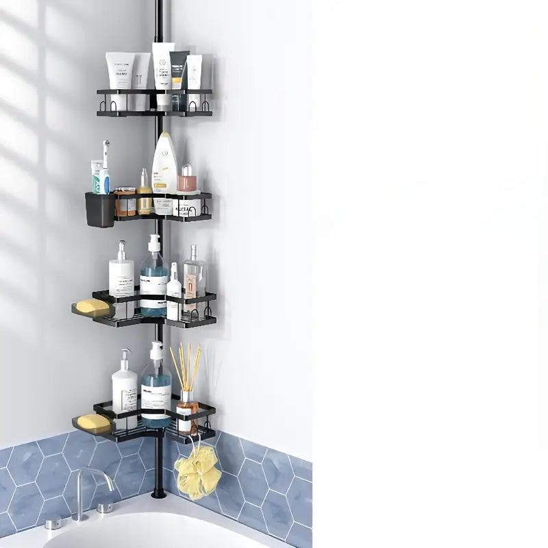 Corner Shower Shelf with Extendable Rod