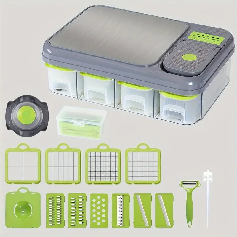 21pcs Multifunctional Vegetable Prep Station Set with Hand Protector