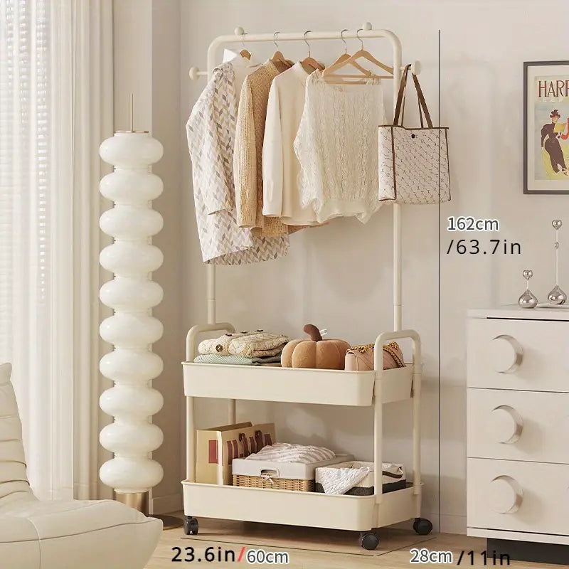 1pc Metal Clothes Rack with Polished Finish