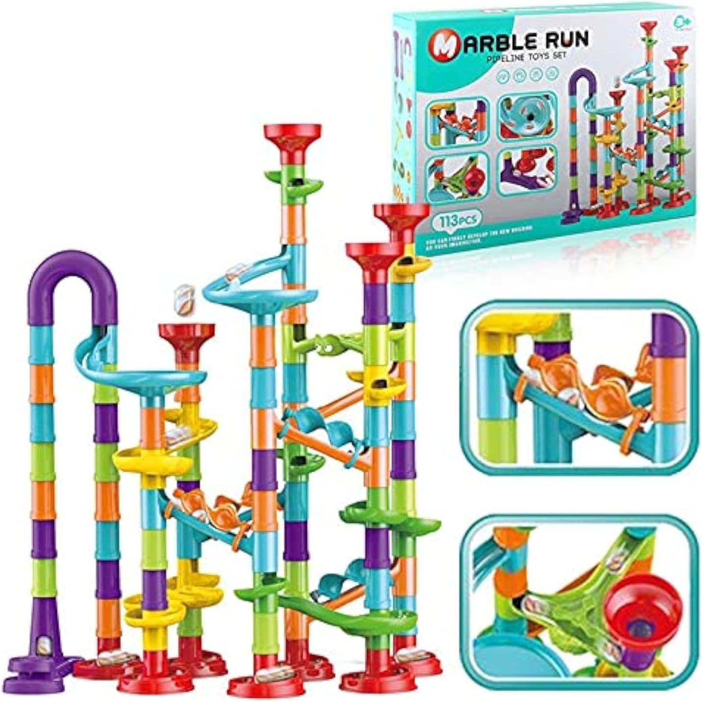 Fun Toys 113 Pieces Mini Marble Building Blocks Set