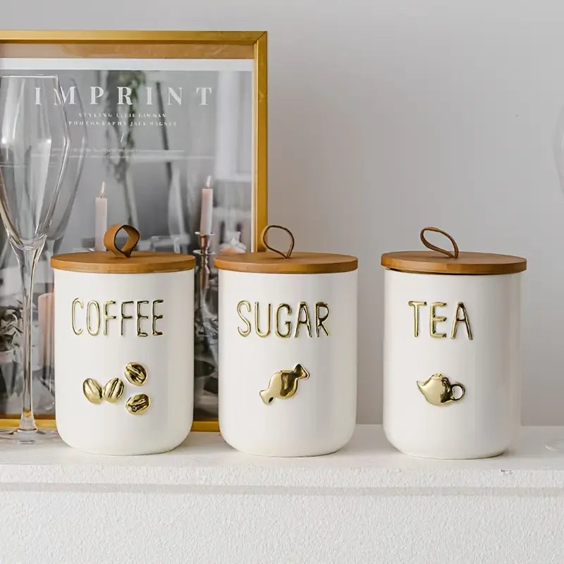 Gold-Plated Ceramic Container